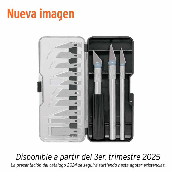 22409 - Juego de exactos con 13 cuchillas en estuche, PRETUL