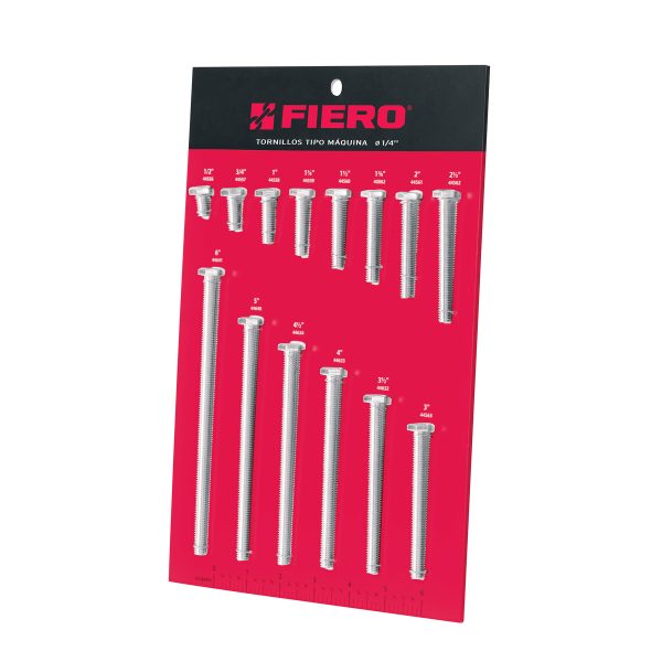 55896 - Exhibidor Fiero con tornillos tipo máquina, 1/4'
