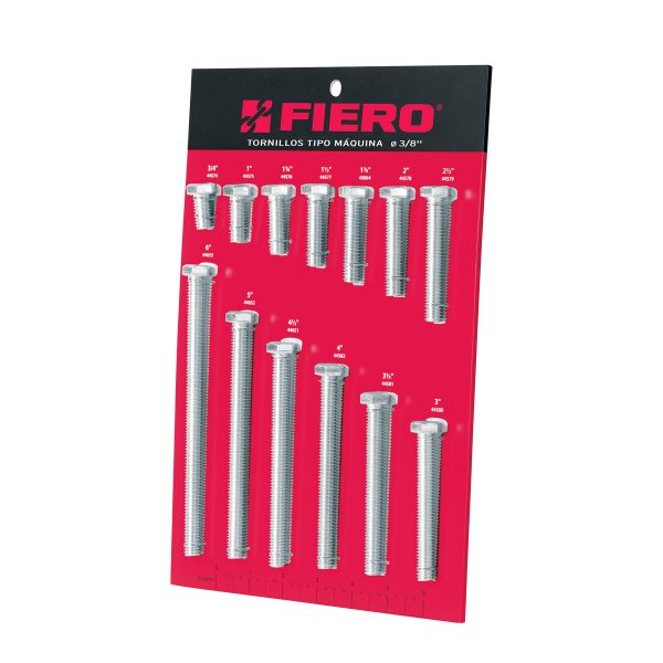55898 - Exhibidor Fiero con tornillos tipo máquina, 3/8'