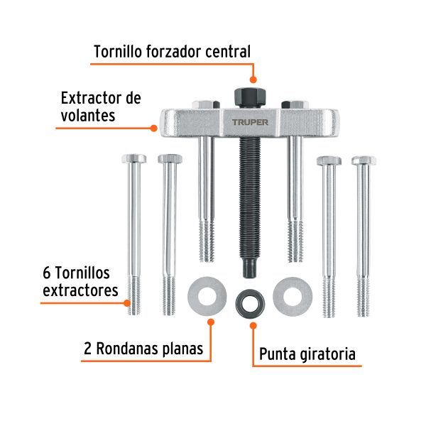 14508 - Extractor de volantes, 11 piezas, Truper