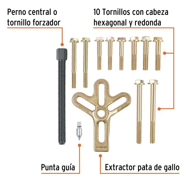 14510 - Extractor pata de gallo, 13 piezas, Truper
