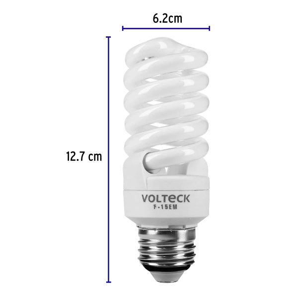 48204 - Lámpara espiral mini T2 15 W luz de día en blíster, Volteck
