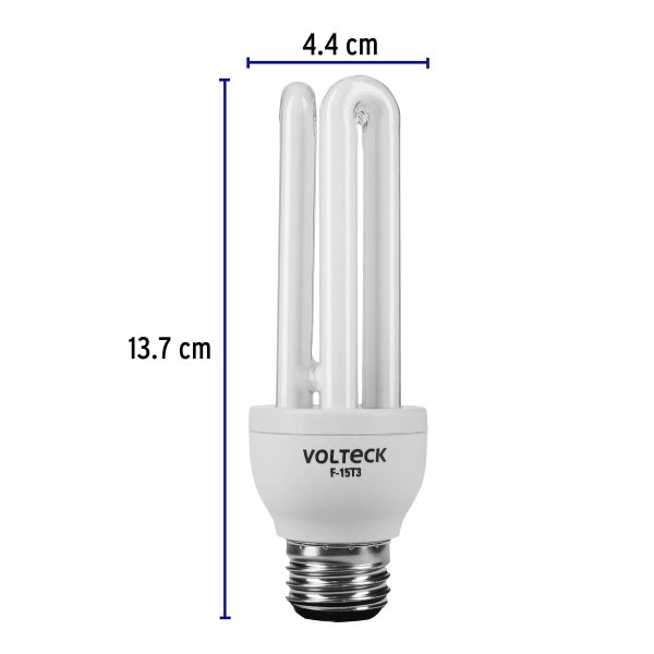 46844 - Lámpara triple T3 15 W luz de día en blíster, Volteck