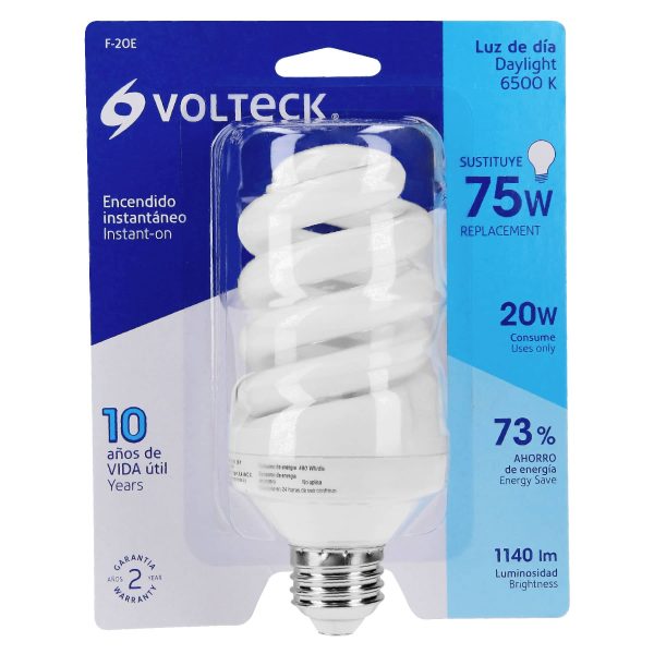 48213 - Lámpara espiral T4 20 W luz de día en blíster, Volteck