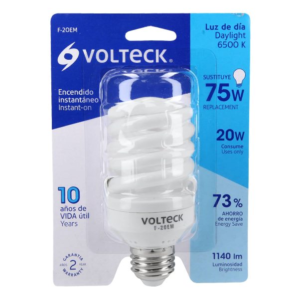 48206 - Lámpara espiral mini T2 20 W luz de día en blíster, Volteck