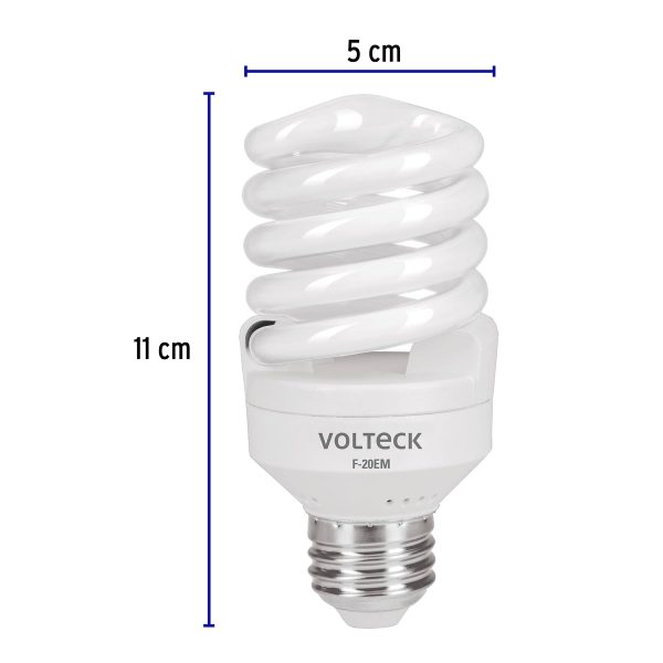 48206 - Lámpara espiral mini T2 20 W luz de día en blíster, Volteck