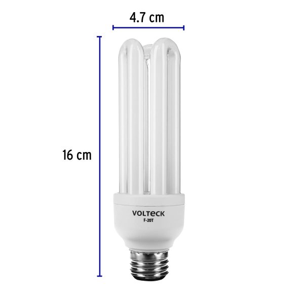 48226 - Lámpara triple T4 20 W luz de día en blíster, Volteck