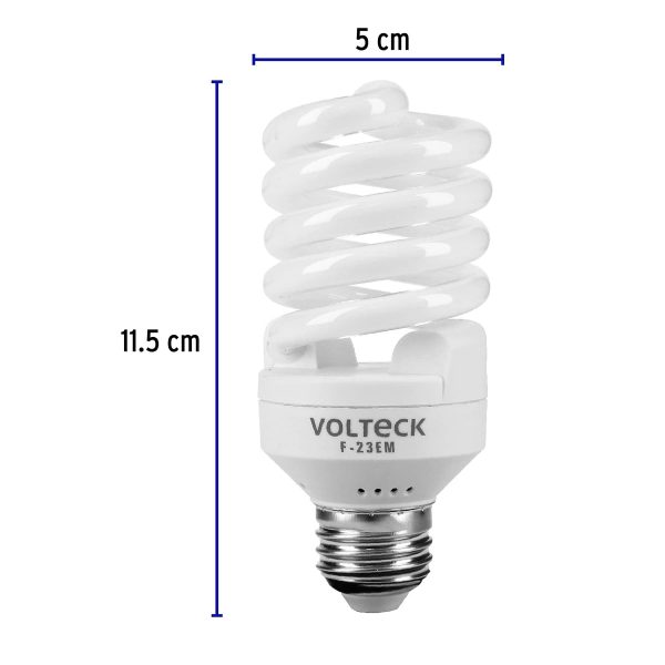 46838 - Lámpara espiral mini T2 23 W luz de día en blíster, Volteck