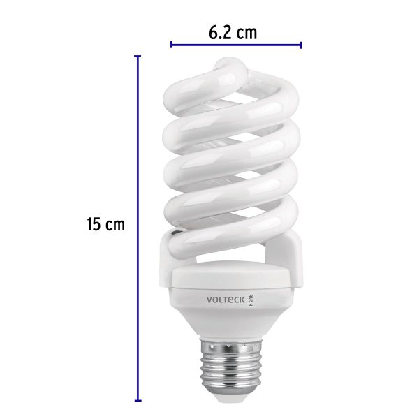 46826 - Pack 4 lámparas espiral T4 24 W luz de día, caja, Volteck