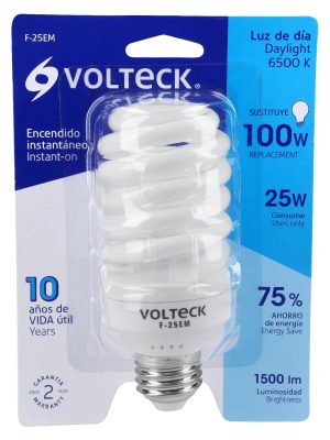 48506 - Lámpara espiral mini T2 25 W luz de día en blíster, Volteck