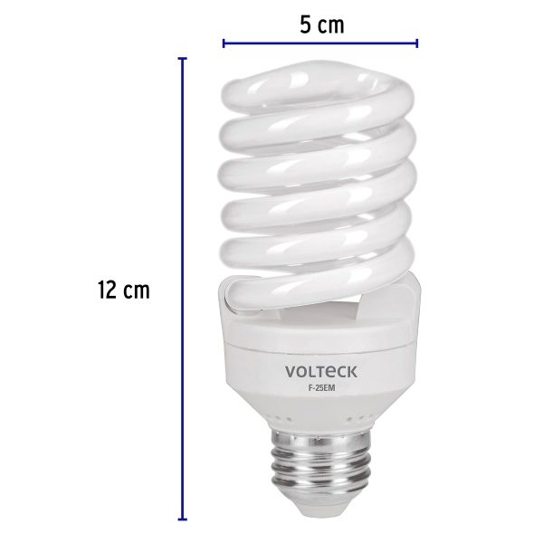 48506 - Lámpara espiral mini T2 25 W luz de día en blíster, Volteck