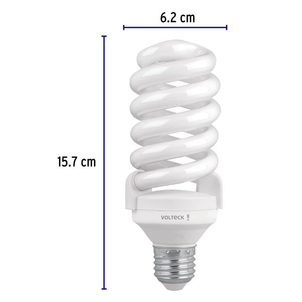 46827 - Lámpara espiral T4 28 W luz de día en blíster, Volteck