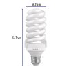 48004 - Pack 2 lámparas espiral T4 28 W luz de día, blíster, Volteck