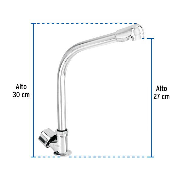 47690 - Llave individual fregadero, cuello cobra, hexagonal, BASIC