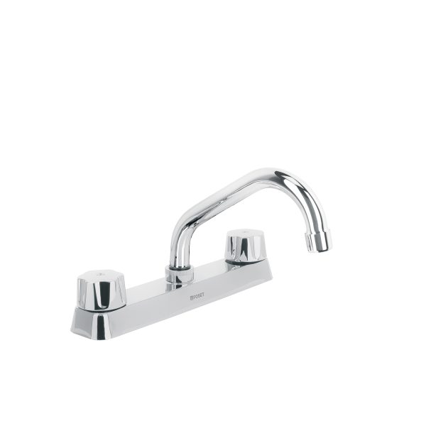 49238 - Mezcladora 8' fregadero cromo, cuello corto,hexagonal, BASIC