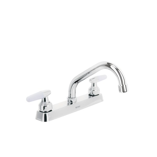 45610 - Mezcladora 8' fregadero cromo, cuello corto, cono, BASIC