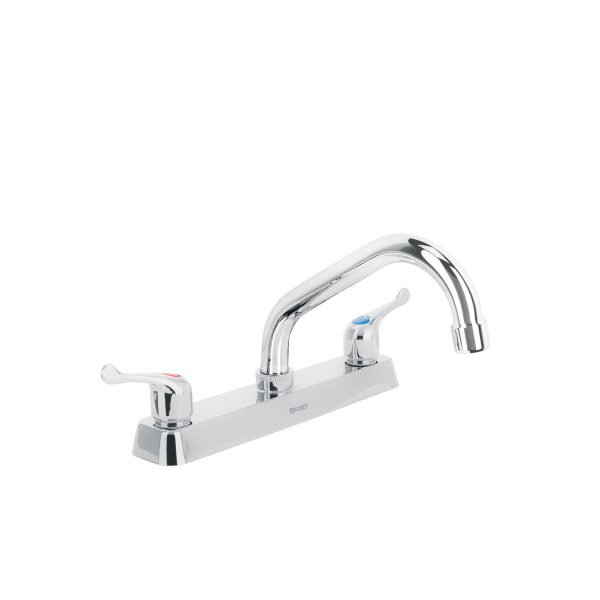 45609 - Mezcladora 8' fregadero cromo, cuello corto, palanca, BASIC