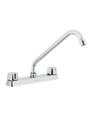 F-318.jpg 49239 - Mezcladora 8' fregadero cromo, cuello largo,hexagonal, BASIC