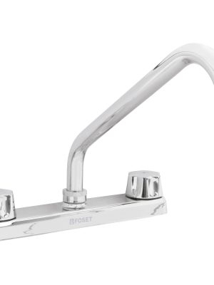 49858 - Mezcladora 8' fregadero cromo, cuello largo,compresión,BASIC