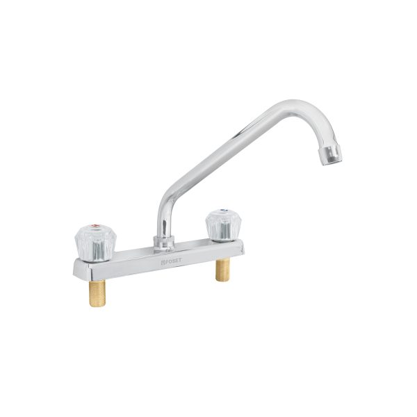 49240 - Mezcladora 8' fregadero cromo, cuello largo, acrílico, BASIC