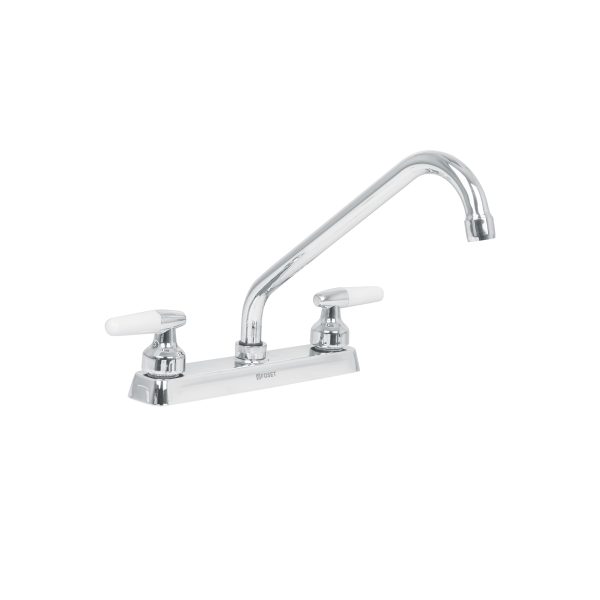 49221 - Mezcladora 8' fregadero cromo, cuello largo, cono, BASIC