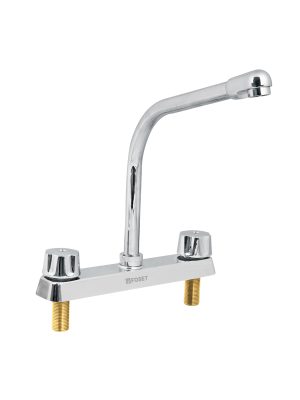 49190 - Mezcladora 8' fregadero cromo, cuello cobra,hexagonal, BASIC