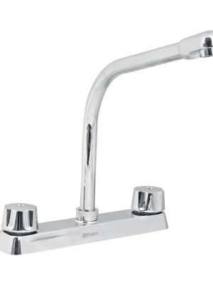 45614 - Mezcladora 8' fregadero cromo, cuello cobra,compresión,BASIC