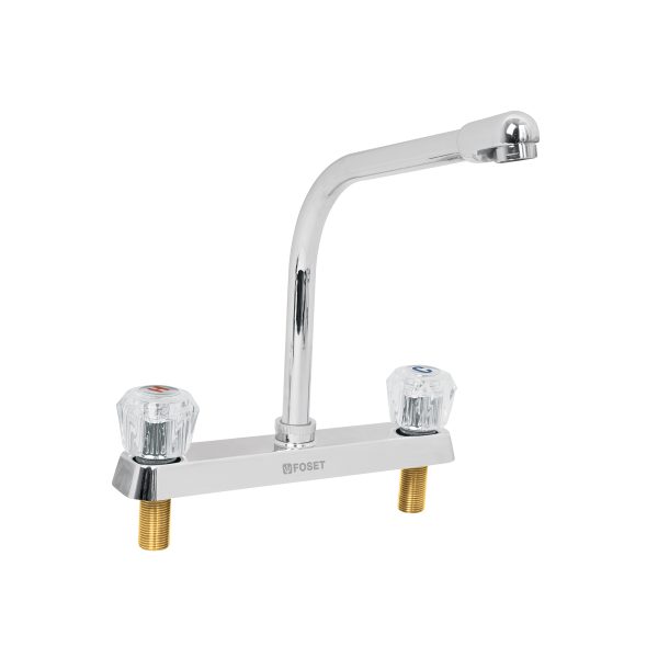 49192 - Mezcladora 8' fregadero cromo, cuello cobra, acrílico, BASIC