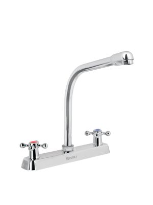 45613 - Mezcladora 8' fregadero cromo, cuello cobra, cruceta, BASIC