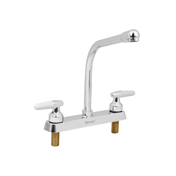 49180 - Mezcladora 8' fregadero cromo, cuello cobra, cono, BASIC