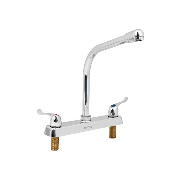 49191 - Mezcladora 8' fregadero cromo, cuello cobra, palanca, BASIC