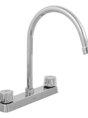 F-320-C.jpg 45616 - Mezcladora 8' fregadero cromo, cuello curvo,compresión,BASIC