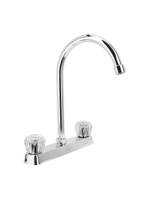 45617 - Mezcladora 8' fregadero cromo, cuello curvo, acrílico, BASIC