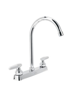 45619 - Mezcladora 8' fregadero cromo, cuello curvo, cono, BASIC