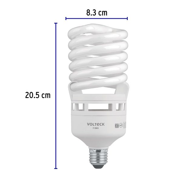 46829 - Lámpara espiral T4 55 W alta potencia luz de día, caja