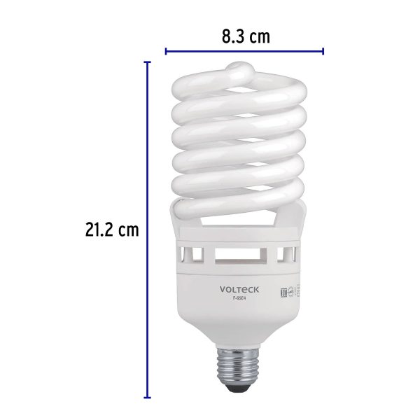 46830 - Lámpara espiral T4 65 W alta potencia luz de día, caja
