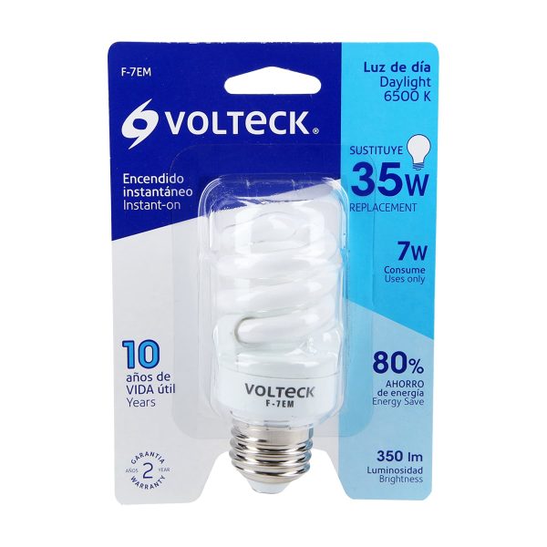 48202 - Lámpara espiral mini T2 7 W luz de día en blíster, Volteck
