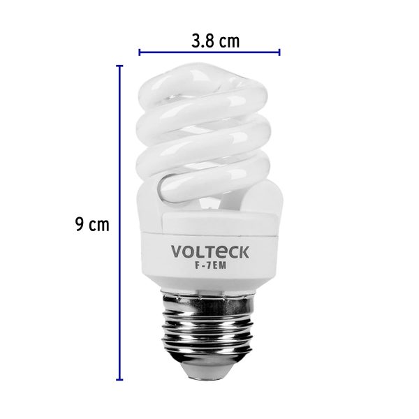 48202 - Lámpara espiral mini T2 7 W luz de día en blíster, Volteck