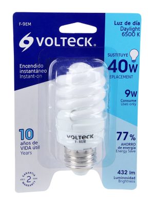 48500 - Lámpara espiral mini T2 9 W luz de día en blíster, Volteck
