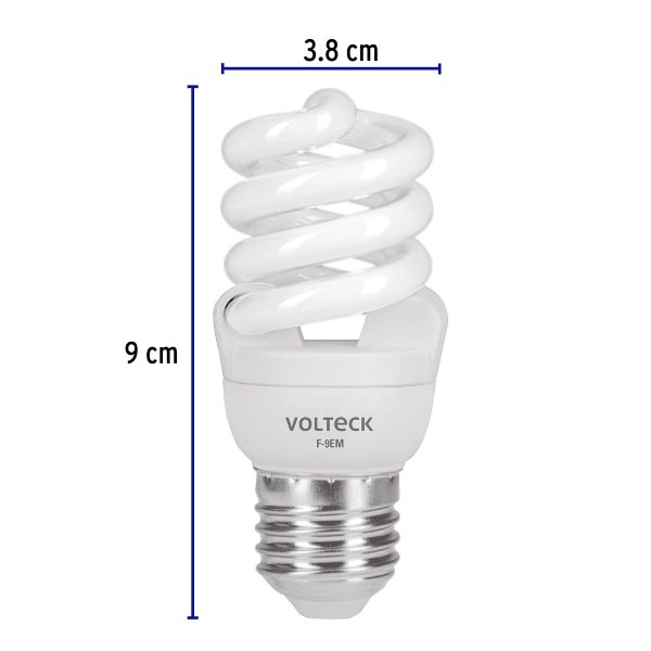 48500 - Lámpara espiral mini T2 9 W luz de día en blíster, Volteck