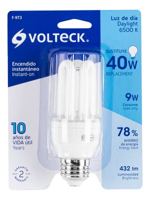 46843 - Lámpara triple T3 9 W luz de día en blíster, Volteck