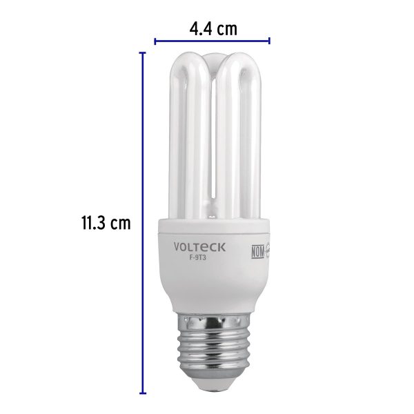 46843 - Lámpara triple T3 9 W luz de día en blíster, Volteck