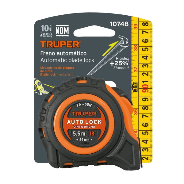 10748 - Flexómetro Auto-Lock contra impactos 5.5 m cinta 25 mm