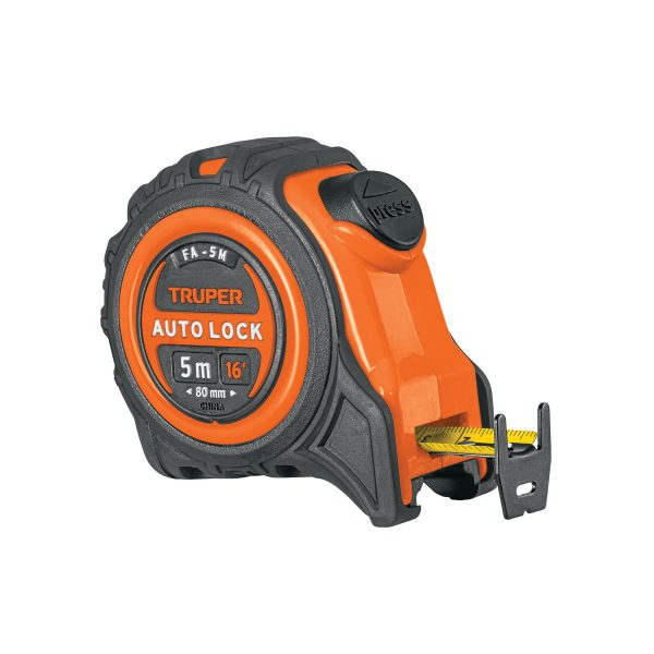 10747 - Flexómetro Auto-Lock contra impactos 5 m cinta 19 mm, Truper