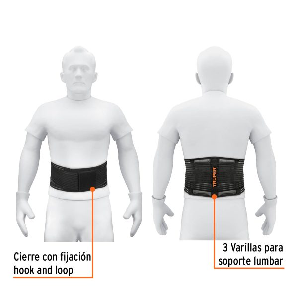 11960 - Faja lumbar tipo cinturón de malla transpirable, CH, Truper