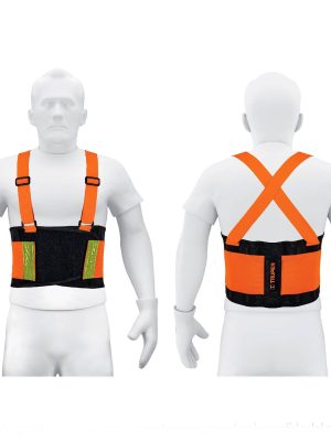 100355 - Faja lumbar naranja c/cintas de alta visibilidad, CH, Truper