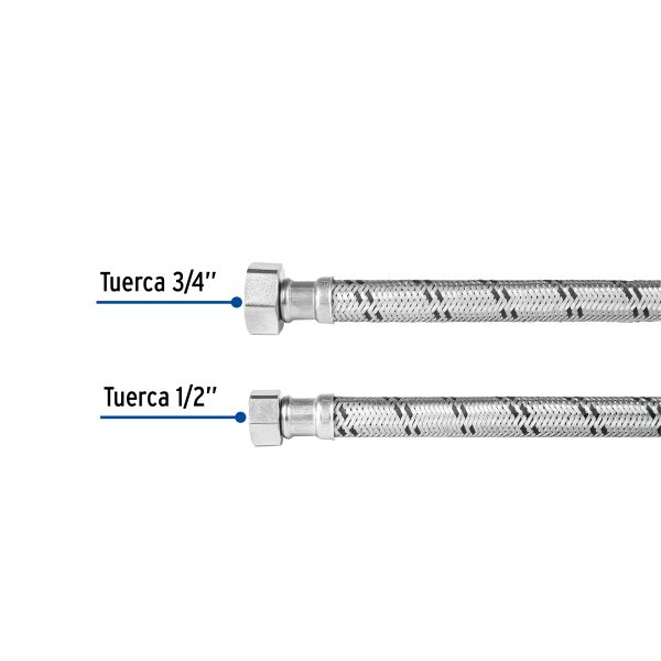 47426 - Manguera para boiler, acero inox, 1/2'x3/4', 150 cm, Foset