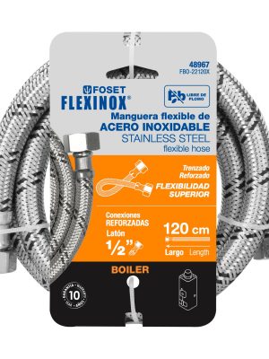 FBO-22120XE1.jpg 48967 - Manguera para boiler, acero inox, 1/2'x1/2', 120 cm, Foset