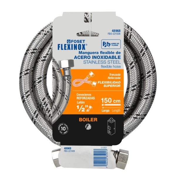 FBO-22150XE1.jpg 48968 - Manguera para boiler, acero inox, 1/2'x1/2', 150 cm, Foset