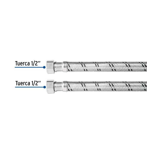 48964 - Manguera para boiler, acero inox, 1/2'x1/2', 40 cm, Foset
